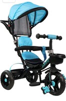 TFT-500 Tricycle with Canopy Plug N Play Kids / Parental Control , Cushion seat and Safety Guard Rail for 12 Months to 48 Months Boys / Girls / . Carrying Capacity Upto 30kgs ( Iceblue )