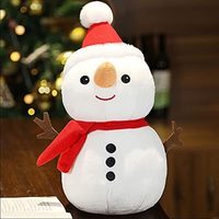HUG 'n' FEEL SOFT TOYS Snowman Plush Toy Stuffed Snowman Animal Christmas Holiday Pillow Soft Toys for Christmas Decorations 35cm

