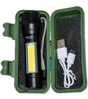 MZ Mini Rechargeable Pocket Light Zoom COB USB Charging Led Water Proof DP Torch  (Black, 9 cm, Rechargeable)