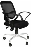 VIZOLT Mesh Office Adjustable Arm Chair  (Black, DIY(Do-It-Yourself))