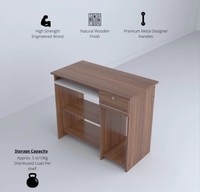 NEUDOT BINGO Engineered Wood Computer Desk  (Straight, Finish Color - TEAK, Knock Down)