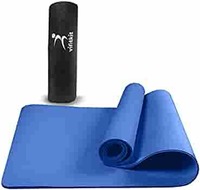 Vifitkit Anti-Skid Yoga Mat with Carry Bag For Home Gym & Outdoor Workout, Water-Resistant, Soft, Easy to Fold (Blue, 6mm)