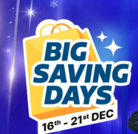 flipkart big saving days 10% Instant Discount with Kotak Bank Credit Card (non-EMI & EMI transactions) and Debit Card (non-EMI transactions) (15-21 Dec) 