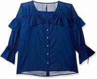 Lee Cooper Women's Animal Print Regular Fit Shirt (LCWT-4181-487-A-RG-FS-SP_Royal_Xx-Large 2XL)