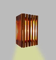 Artica Oak Wood Rectangular Wall Mount Led Lamp for Bedroom Living Room Hotel Restaurant Bar Decorative Lamp B22 Holder