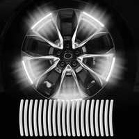 Obvie Tyre Reflective Stickers Universal Safety Warning reflector white (Pack of 20)