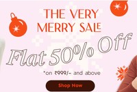 ARATA The Very Merry Sale : Flat 50% off Sitewide on Min Rs.999 Orders