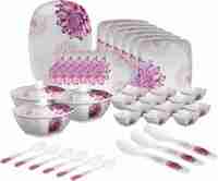 Hamlay Sigri Wala Pack of 40, Melamin Pink Dahlia Dinner Set
