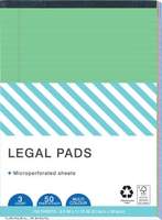 NAVNEET Multi Colored Legal Pad 8.5x11.75 Regular Writing Pad Single Rule 50 Pages  (Multicolor, Pack of 3)