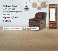 Solimo Days (22nd-26th December) Sofas, dressing table & more upto 70% off