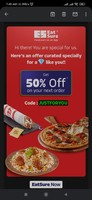 EATSURE - 50% discount coupon (maybe user specific)