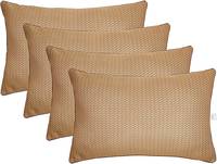 Amazon Brand - Solimo Microfibre & Polyester 4-Piece Premium Bed Pillow Set, Microfibre, Brown, 43 X 69 X 17 cm