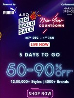 Ajio Big Bold Sale (26-31st Dec) Upto 50-90% off + 10% Instant Discount via Federal & IDFC First Bank Card