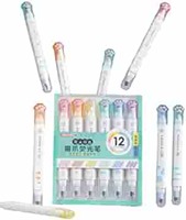 FunBlast Cute Cat Paw Highlighter Chisel Pen, 12 Color Highlighter Pen Cute, Dual-side 2 in 1 Color Highlighter Pens Set, Pack of 6 Highlighter Pen, Dual Tip Highlighter (Multicolor)