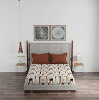 Trident Comfort Living 120 Thread Count 100% Cotton Bedsheet, Queen Size, Tim Brown