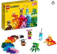 LEGO Classic Creative Monsters 11017 Building Toy Set for Kids, Boys, and Girls Ages 4+ (140 Pieces)