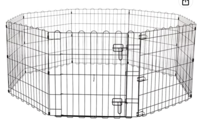 AmazonBasics Foldable Metal Pet Dog Exercise Fence Pen With Gate - 60 x 60 x 24 Inches, Extra Small