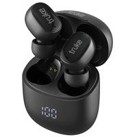 truke Buds F1 Bluetooth 5.3 Truly Wireless in Ear Earbuds with mic, 48H Playtime, Instant Paring, Exceptional Sound with AAC Codec, Dual Mic ENC, Digital Display, 55ms Low Latency Gaming Mode (Black)