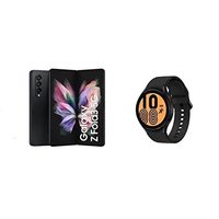 Samsung Galaxy Z Fold3 5G (Phantom Black, 12GB RAM, 256GB Storage) + Galaxy Watch4 Bluetooth(44mm, Black, Compatible with Android only)