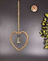 Tu Casa HG-01 Heart Shape Rope pendent Light Jute Rope Holder Type e-27 Size 13x1x 43"-(Bulb not Included)