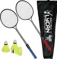 LYCAN Smash Double Shaft Double Wiring Soft Grip with 3Pc shuttle cock Badminton Kit