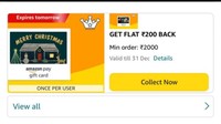Amazon gift card 200 back on 2000 (user specific)