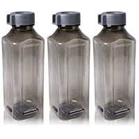 Wonder Plastic Prime Atlanta 600 Fridge Bottle Set, Grey Color, Set of 3 Bottles, 600 ml, Made in India