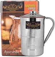 Crockery Wala & Company Copper Steel Jug Pitcher Jar for Storage Serving Water Home Restraunt Health 1.5 L