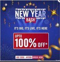 Domino's New Year Bash Rs.200 off on 200