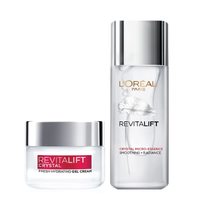 L'Oreal Paris Skincare Regime Combo, Refines & Smooths, Radiant Skin, With Salicylic Acid, Crystal Micro-Essence, 22 ml + Crystal Gel Cream 65ml 