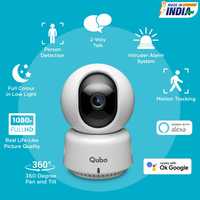 Qubo 360 Smart CCTV Security Camera (Advance AI Ditection with Motion Tracking and Google Assistant Support, OC- HCP01GW, White)