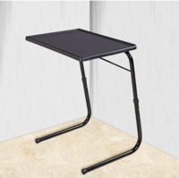 TABLE MAGIC Multipurpose Laptop Table Mat Finish Top Work at Home Study Table (TM Regular- Black) (Alloy Steel)