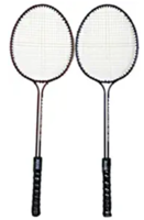 Starx Steel Double-Shaft Badminton Racquet Set, Adult G4 - 3 3/4-Inch (Multicolor)
