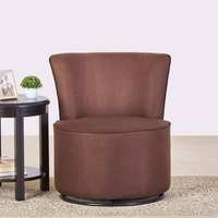 Home Centre Nova Brown Solid Fabric Rotating Accent Chair