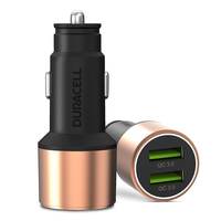 Duracell 36W Fast Car Charger Adapter with Dual USB Port. Qualcomm Certified 3.0, Quick Charge. Compatible with iPhone, All Smartphones, Tablets & More