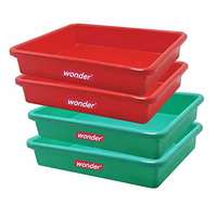 Wonder Prime Plastic Exel Small Ractangular Multipurpose Organising & Storage Tray Set, 4 Pc Set, Red Green Color, Made In India, Kbs01828