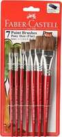 FABER-CASTELL 7 Pony Hair Brushes Flat  (Red)