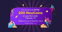 Tata Neu : Get 200 Neu Coins on 1st order of Rs200 or more on Tata Neu + 5% Neu coins