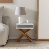 Amazon : Antique Log Bedside Table for bedrooms at Rs.1649