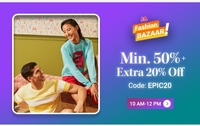 Myntra : Minimum 50% Off + Extra 20% Off [10am - 12pm]