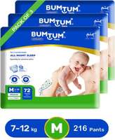 Bumtum Baby Pull-Up Diaper Pants Combo Pack - M  (216 Pieces)
