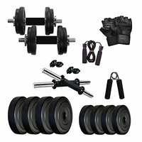 Star X 16 kg PVC Home Gym Equipments for Home with Weight with Dumbbell Rods & Accessories