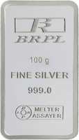Bangalore Refinery Brpl 100 Gram Silver Bar S 999 100 g Silver Bar