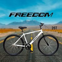 VECTOR 91 Freedom 26T White Single Speed Hybrid Cycle for Men, 18 Inches Steel Frame (₹300 coupon applied)