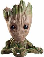 CSTE INTERNATIONAL Guardians of Galaxy Baby Groot Flower Pot|Pen Holder|Keychain|Action Figure|Toy Figure| Wooden Look PVC Marvel Avengers Infinity War Toy- Assorted Designs, Multicolor