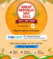 Amazon Great Republic Day Sale Upto 80% off + 10% Off on SBI Credit Card (15th - 20th Jan)