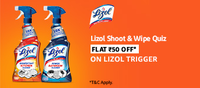 Amazon Lizol Shoot And Wipe Quiz Answers : Get FLAT Rs.50 OFF