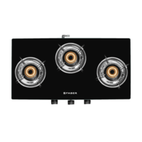 Faber Marvel 3 Burner Glass Gas Stove (Scratch Resistant, 106.0661.472, Black)