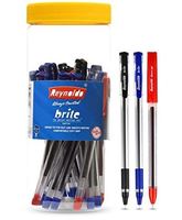 Reynolds BRITE BP 25 CT JAR Ball Pen I Lightweight Ball Pen With Comfortable Grip for Extra Smooth Writing I School and Office Stationery | 15 BLUE, 5 BLACK & 5 RED  