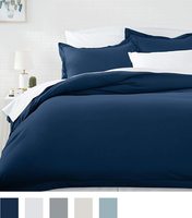 AmazonBasics Microfiber Duvet Cover Set - Twin/Twin XL, Navy Blue